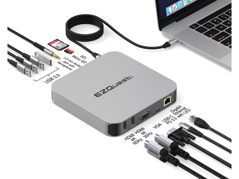 Generic Adaptateur USB Type-C vers HDMI / VGA / USB 3.0 / USB 3.1 pour  MacBook et PC à prix pas cher