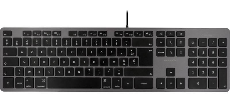 Clavier Novodio USB-A gris sidéral