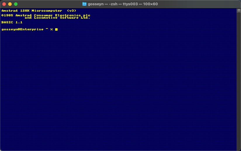 Terminal OS X Amstrad CPC 100x60