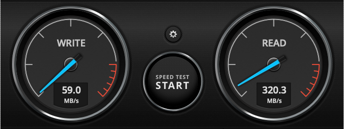 DiskSpeedTest clé USB Sandisk via USB-A fin test