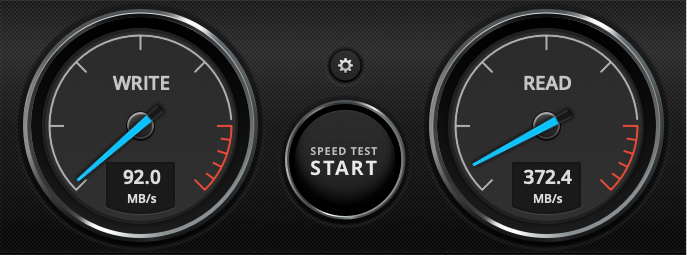DiskSpeedTest clé USB Sandisk via USB-C fin test